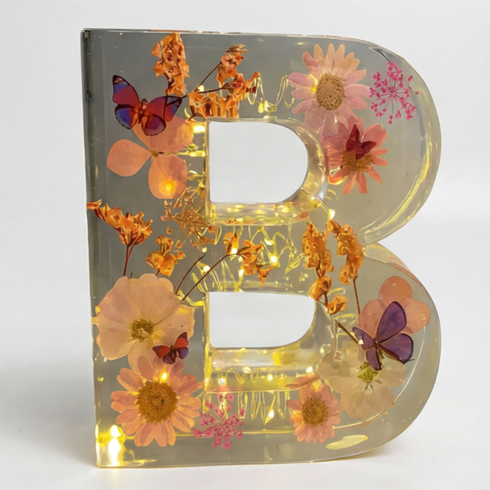 Florenza – Personalized Floral Resin Letter Light