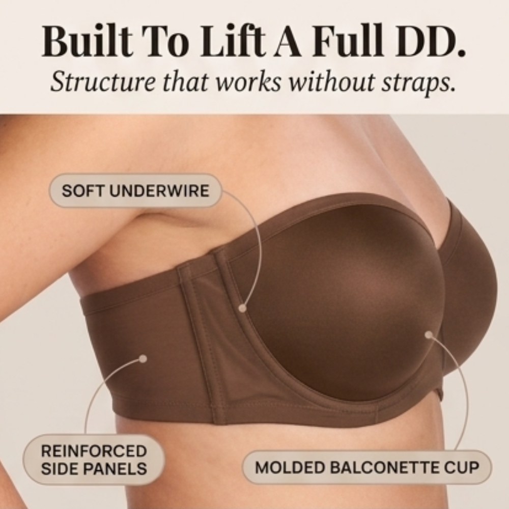Holdara – Stay-Put Strapless Bra for Full Bust