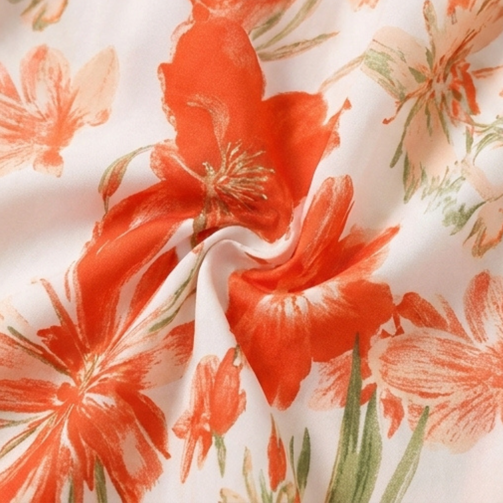 Florenza – Women's Smocked Square-Neck Floral Maxi Dress