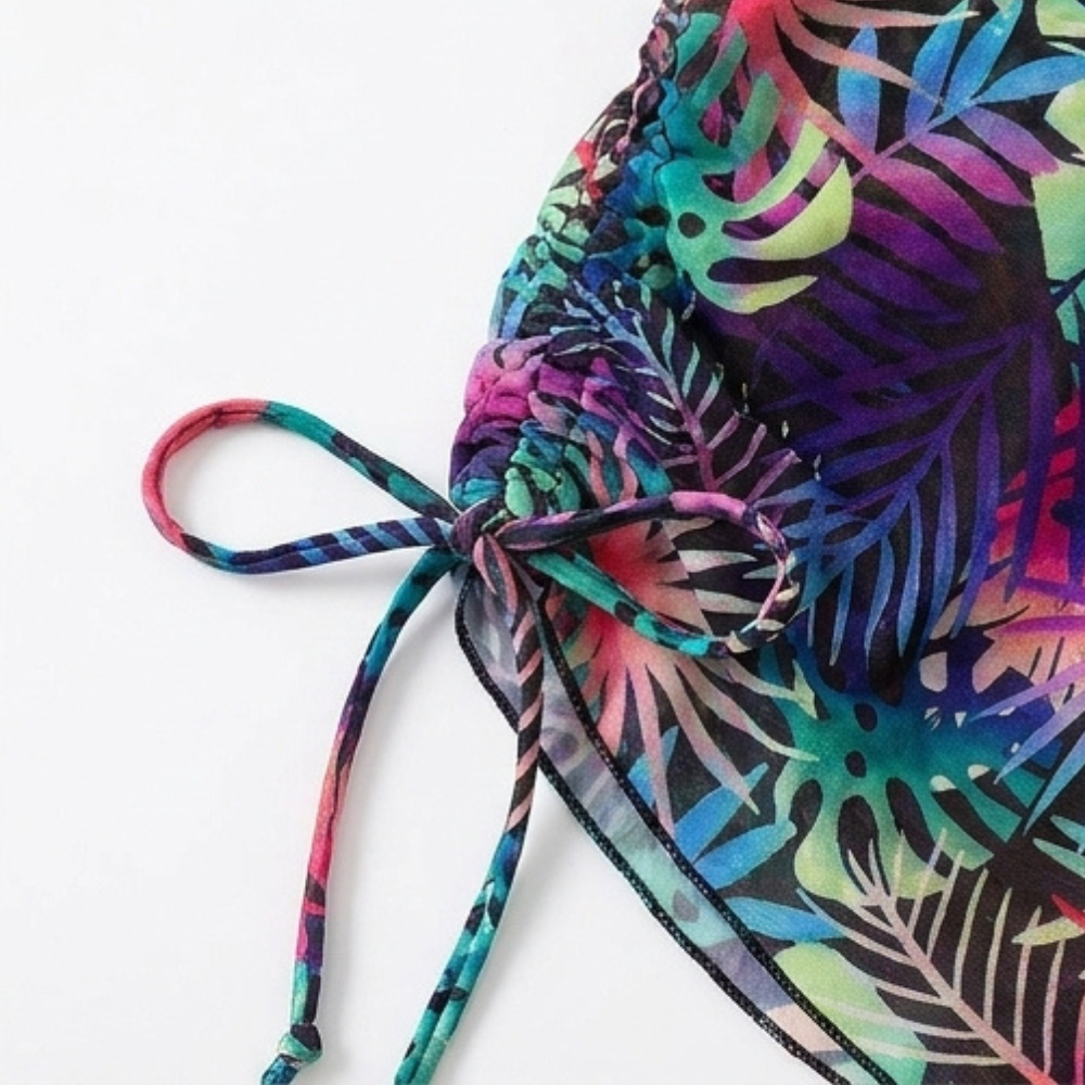 Lunavera – Women's Tropical 3-Piece Swim Set with Kimono