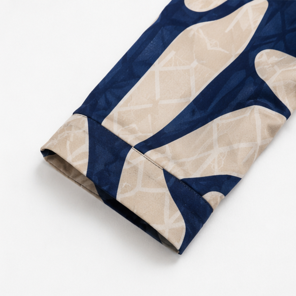 Easewear – Geometric Midi Dress That Skims, Not Clings