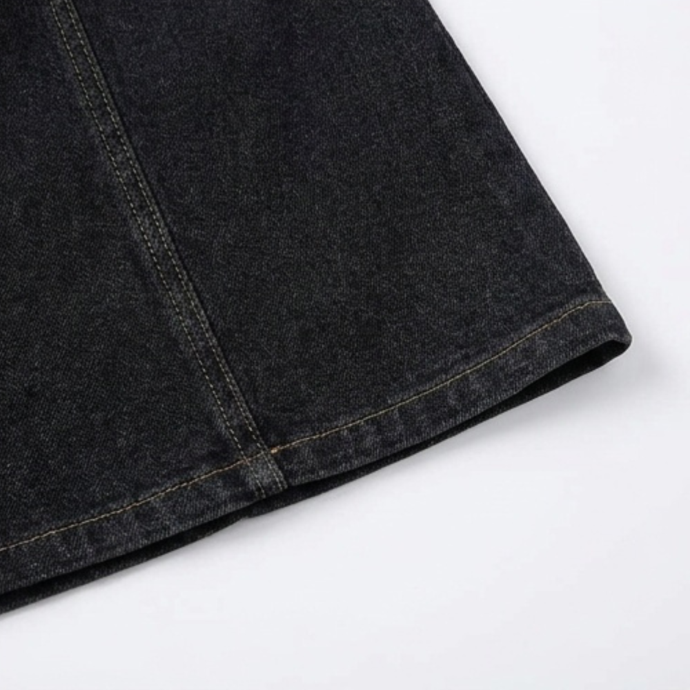 Aurelene – Women's V-Neck Denim Dress with Pockets