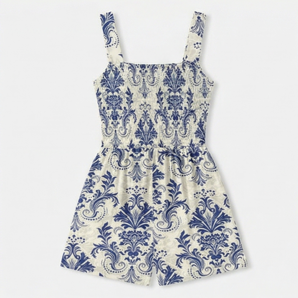 Bloomette – Women's Smocked Chiffon Romper with Pockets