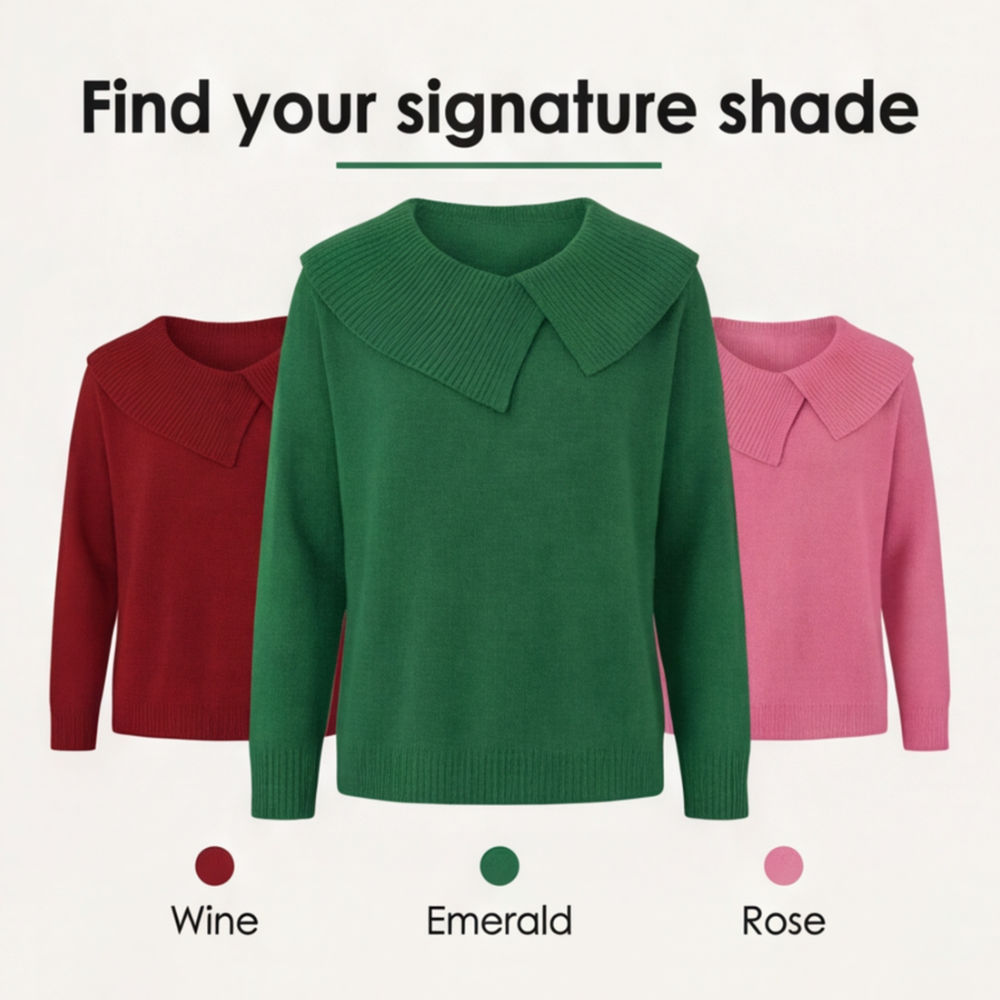 Collara – Asymmetric Collar Knit Sweater