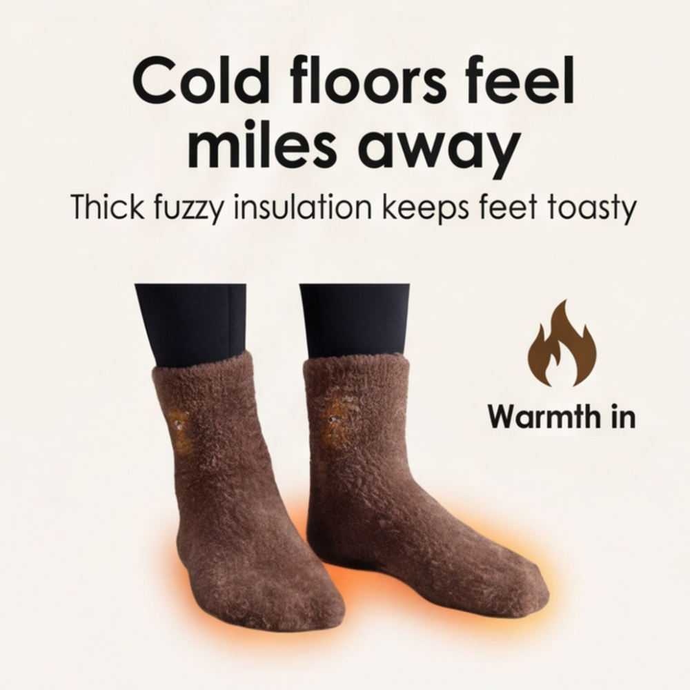 Cozymoo – Fuzzy Highland Cow Socks