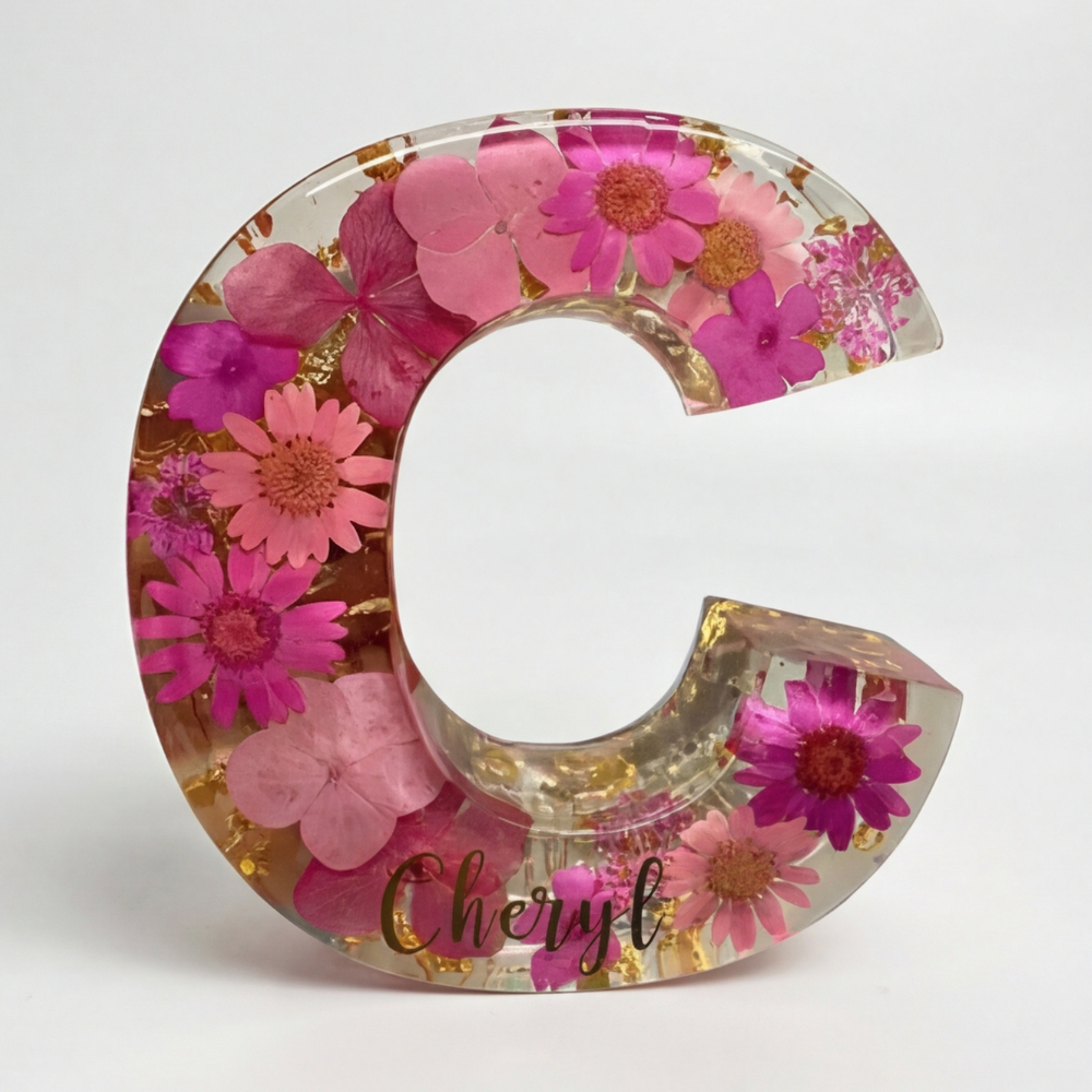 Florenza – Personalized Floral Resin Letter Light