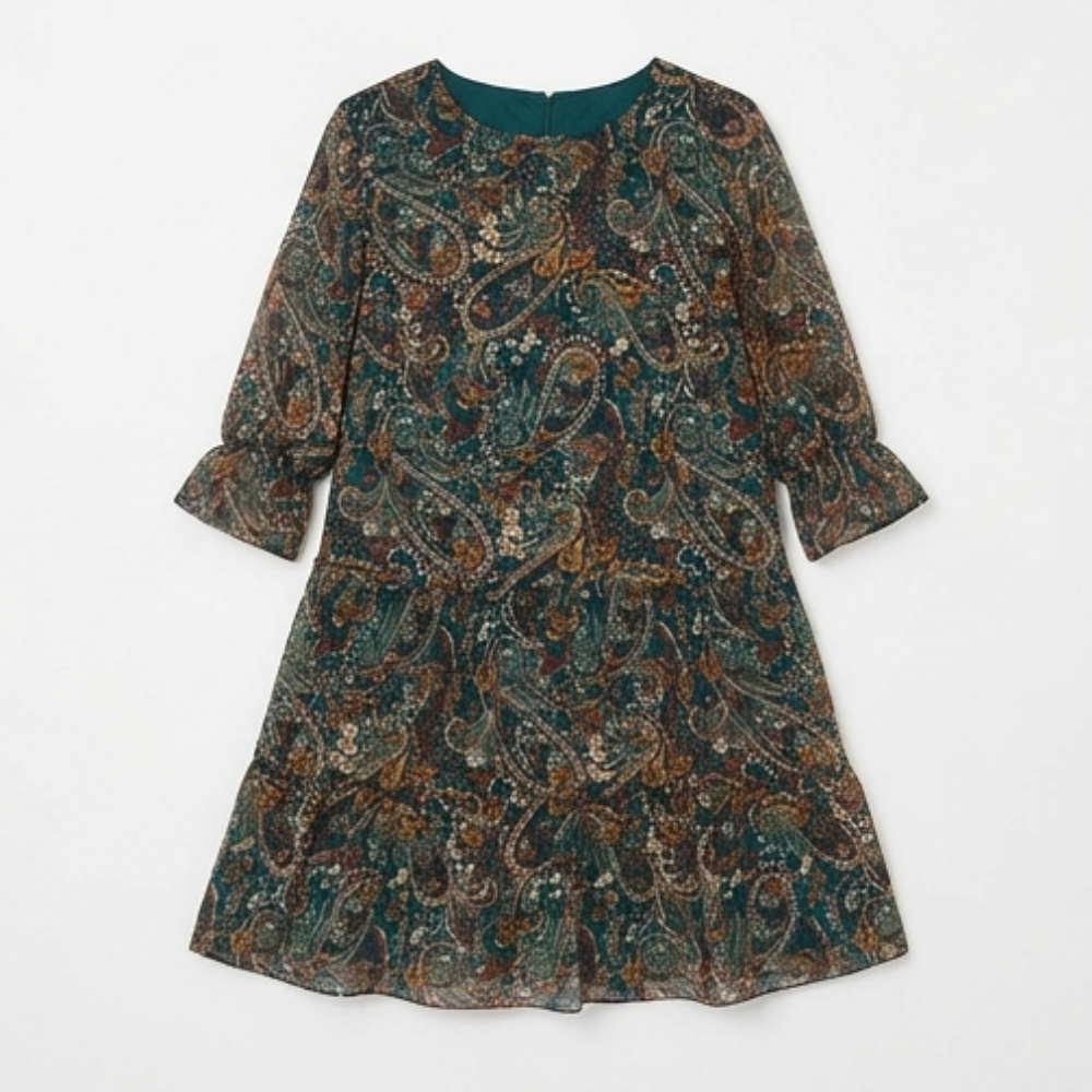 Floressa – Women's Tiered Chiffon Paisley Midi Dress