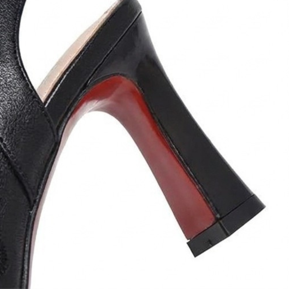 Floriva – Floral Cut-Out Pointed-Toe Slingback Heels
