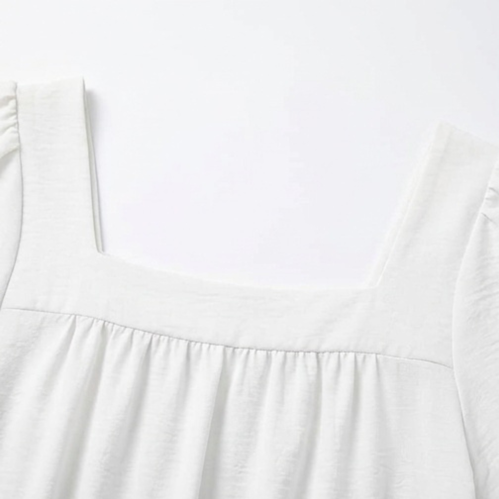 Florelle – Women's Square Neck Flutter Sleeve Blouse