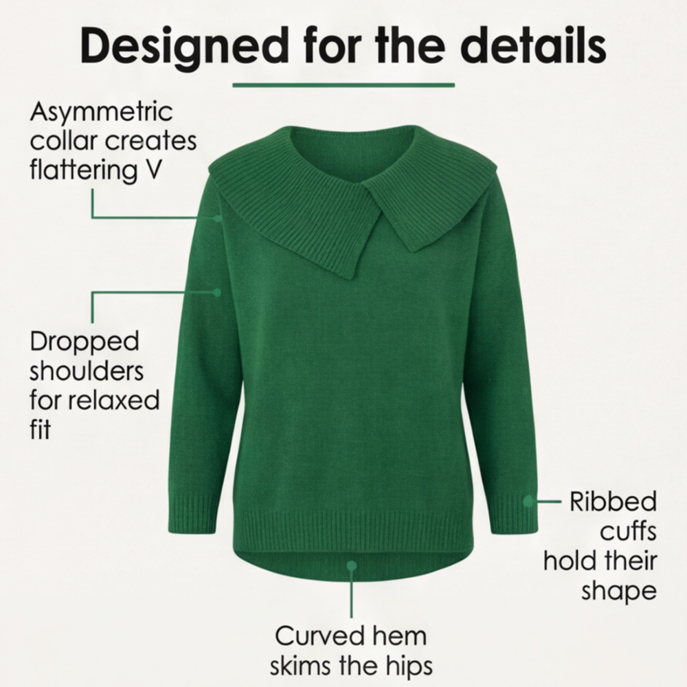 Collara – Asymmetric Collar Knit Sweater