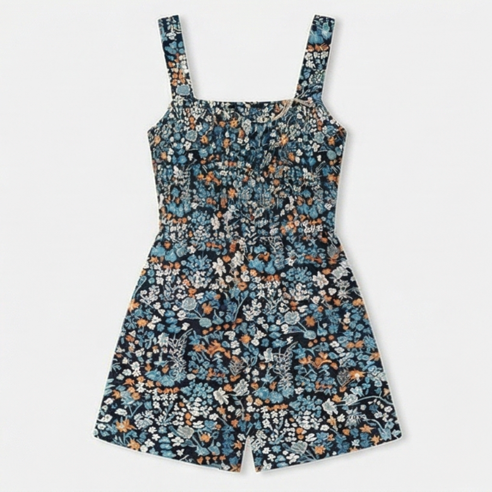 Bloomette – Women's Smocked Chiffon Romper with Pockets