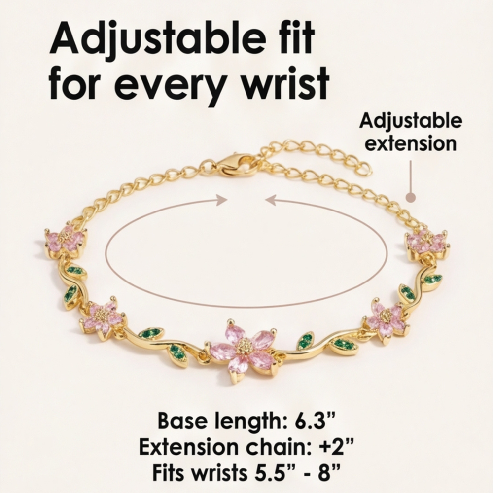Florelle – Crystal Flower Vine Bracelet