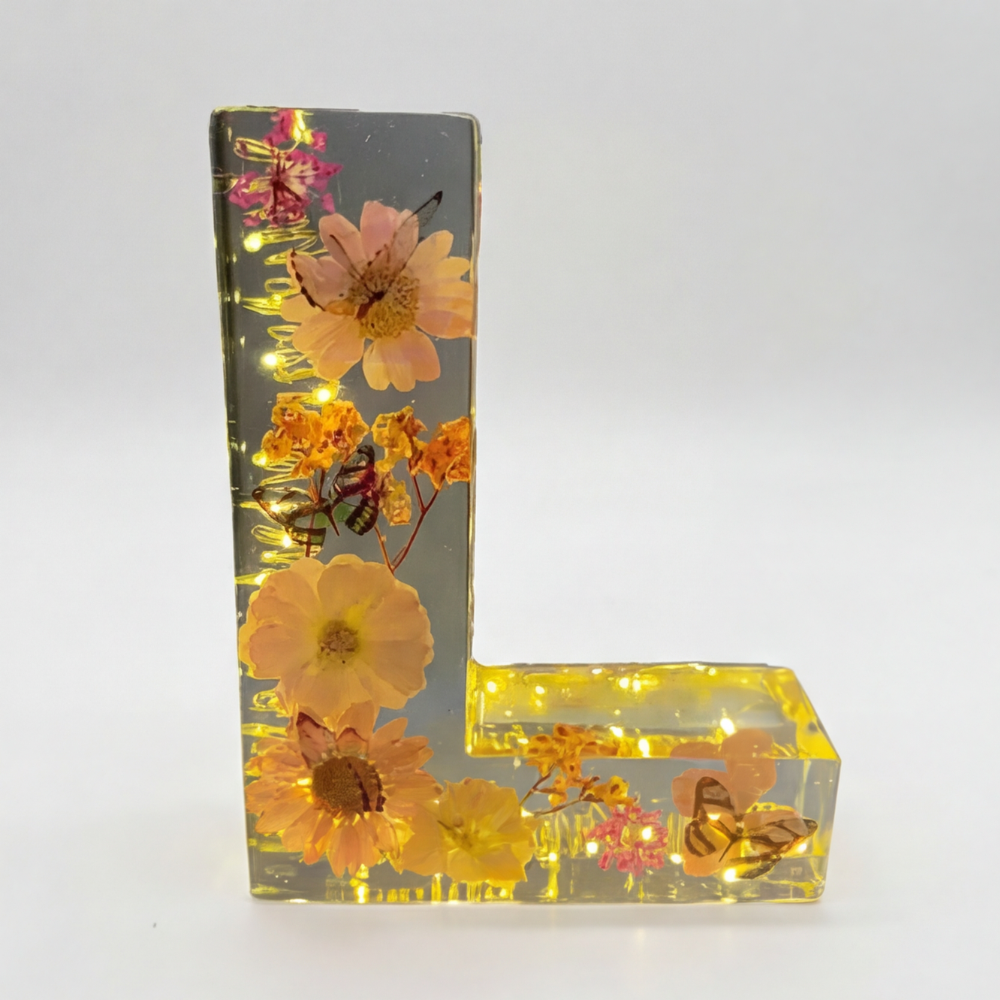 Florenza – Personalized Floral Resin Letter Light