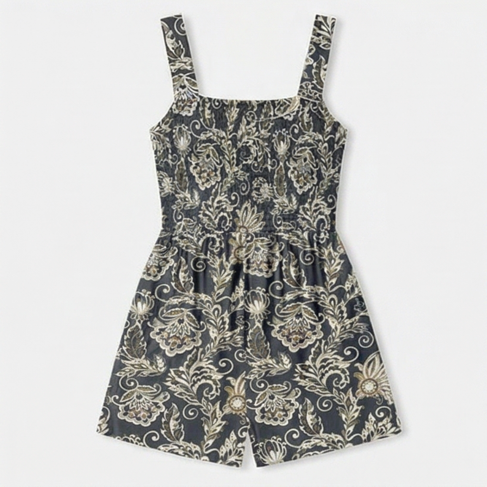 Bloomette – Women's Smocked Chiffon Romper with Pockets