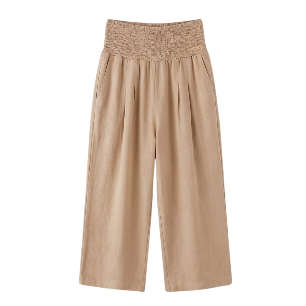 Coastella – Women's Smocked-Waist Wide-Leg Culottes