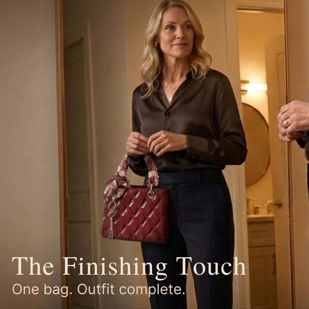 Belaire – Quilted Handbag with Silk Scarf Handles