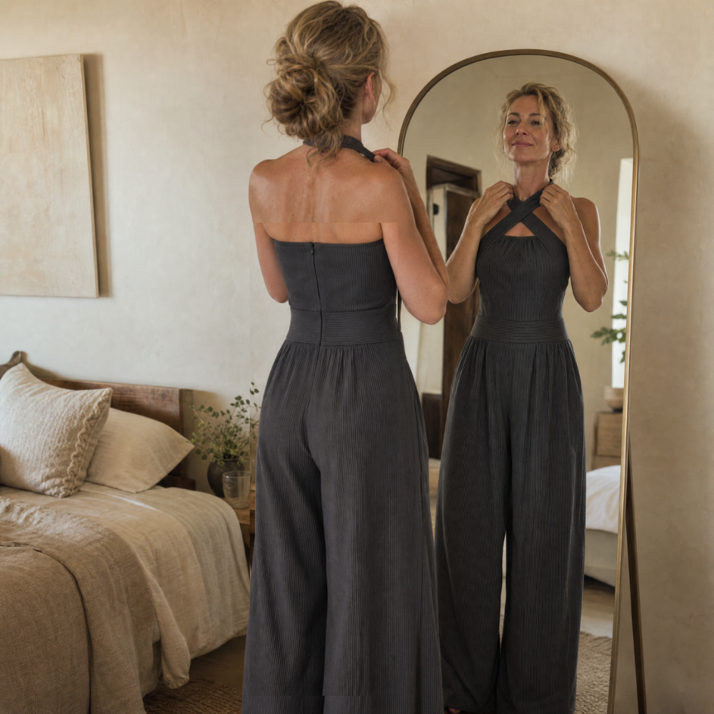 Karissa – Women's Flowing Wide-Leg Halter Jumpsuit