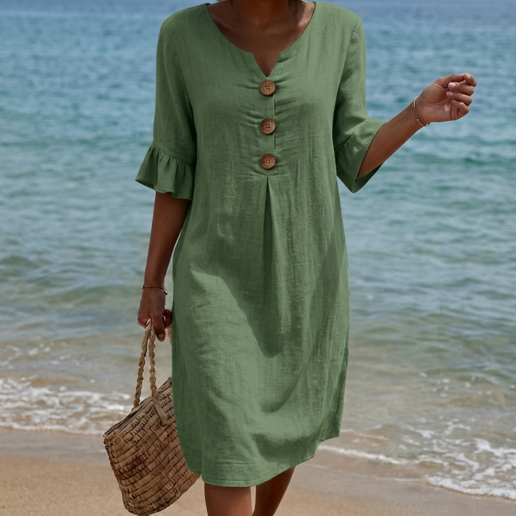 Radmila™ | Textured Long Sleeve Dress.