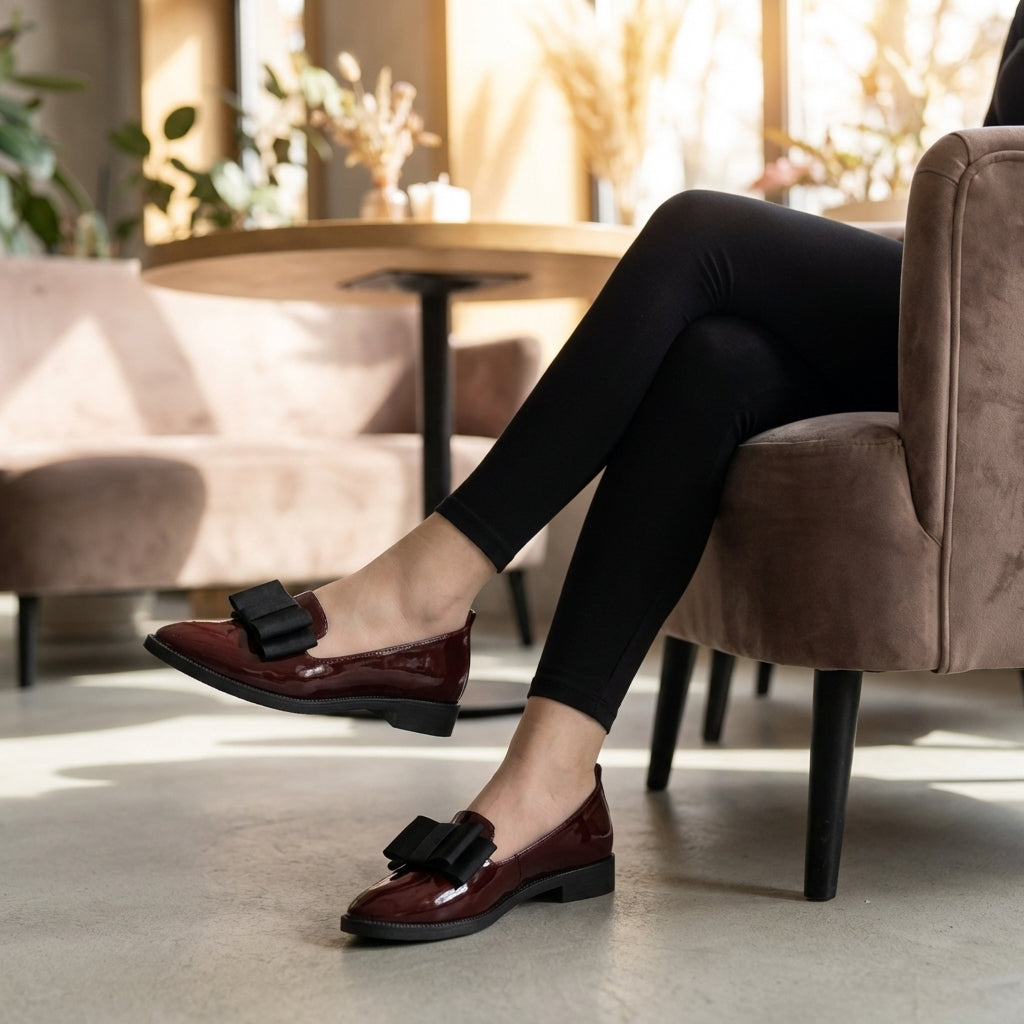 Lily | Women’s Orthopedic Pointed Toe Bow Detail Loafers