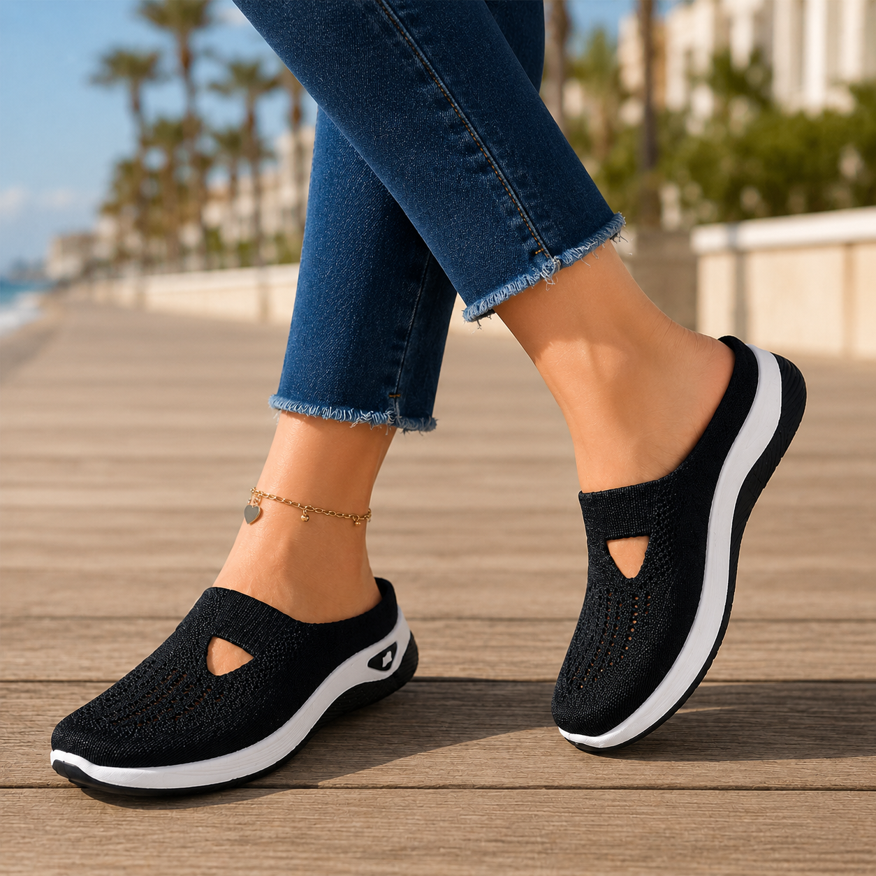 Airessa – Breathable Mesh Slip-On Mules with Cushioned Air Sole