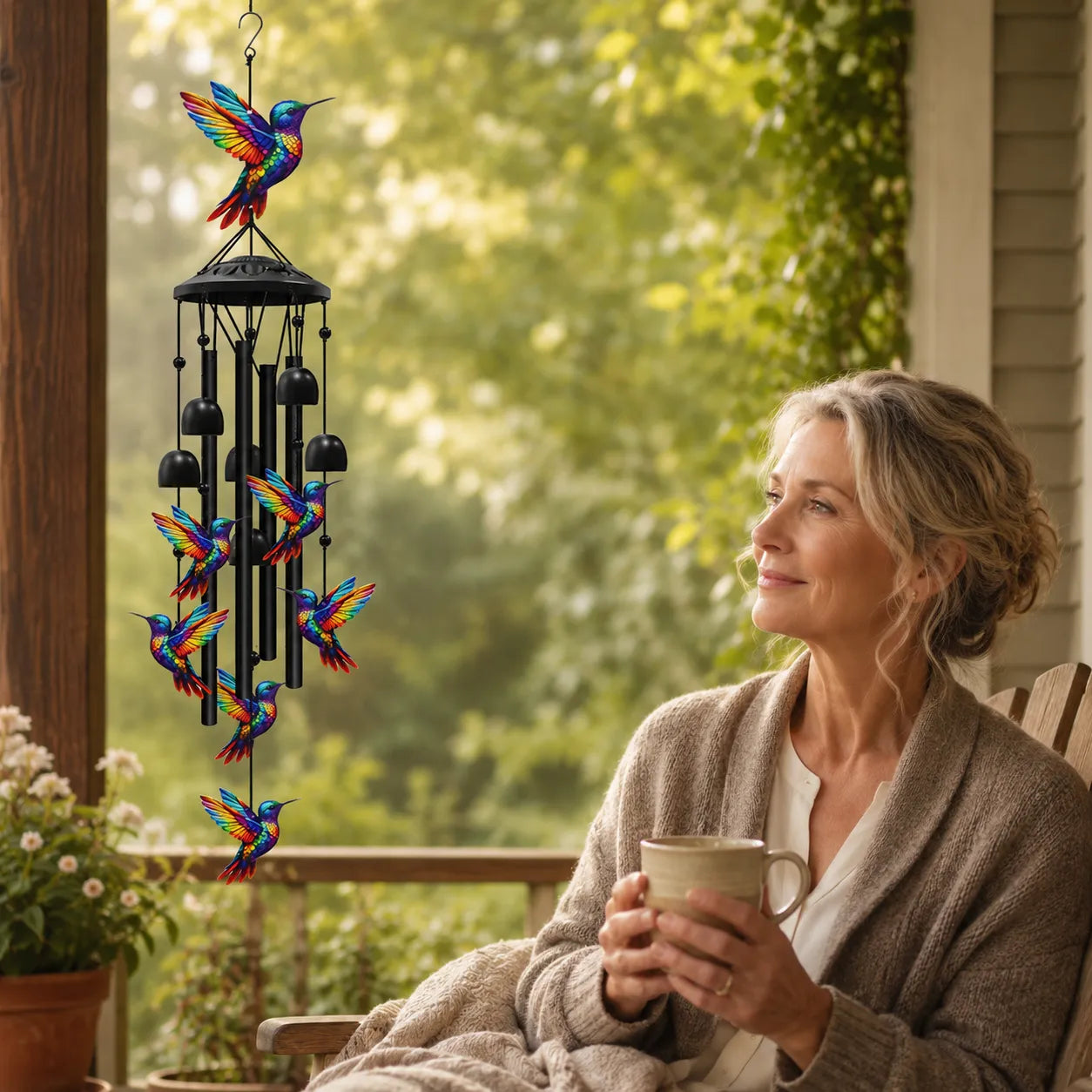 Birdsong – Rainbow Hummingbird Wind Chime for Garden, Patio & Porch