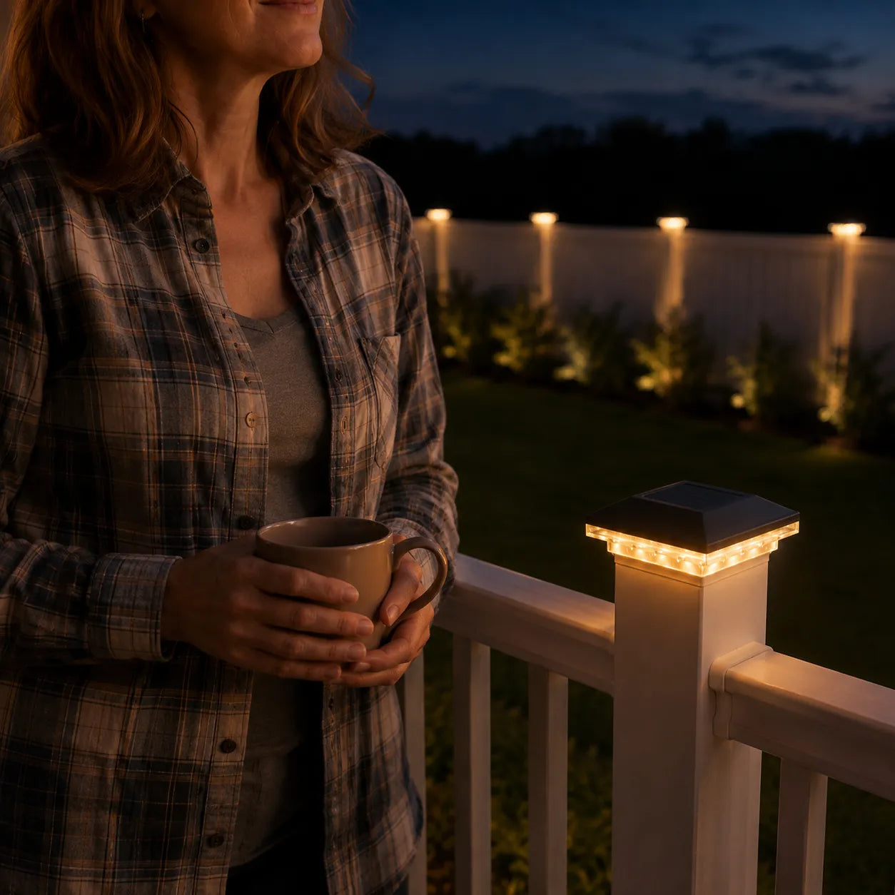 Glowmere – Solar Post Cap Lights Warm White Outdoor (2-Pack)