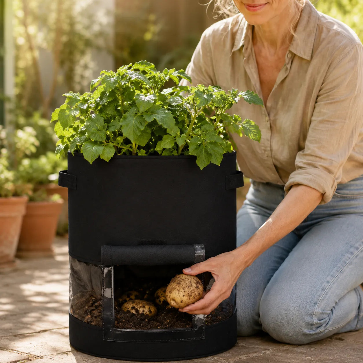 Growvia – Potato Grow Bag with Clear Harvest Window