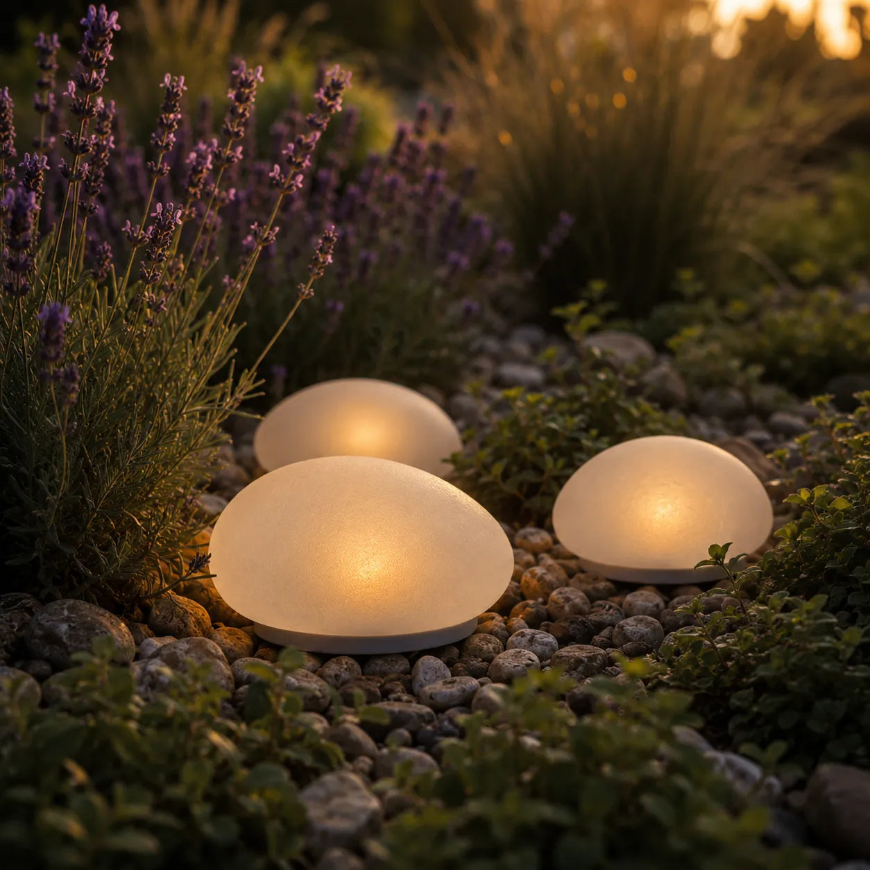 Lumora – Solar Garden Stone Light, Warm Glow, Weatherproof Outdoor Decor