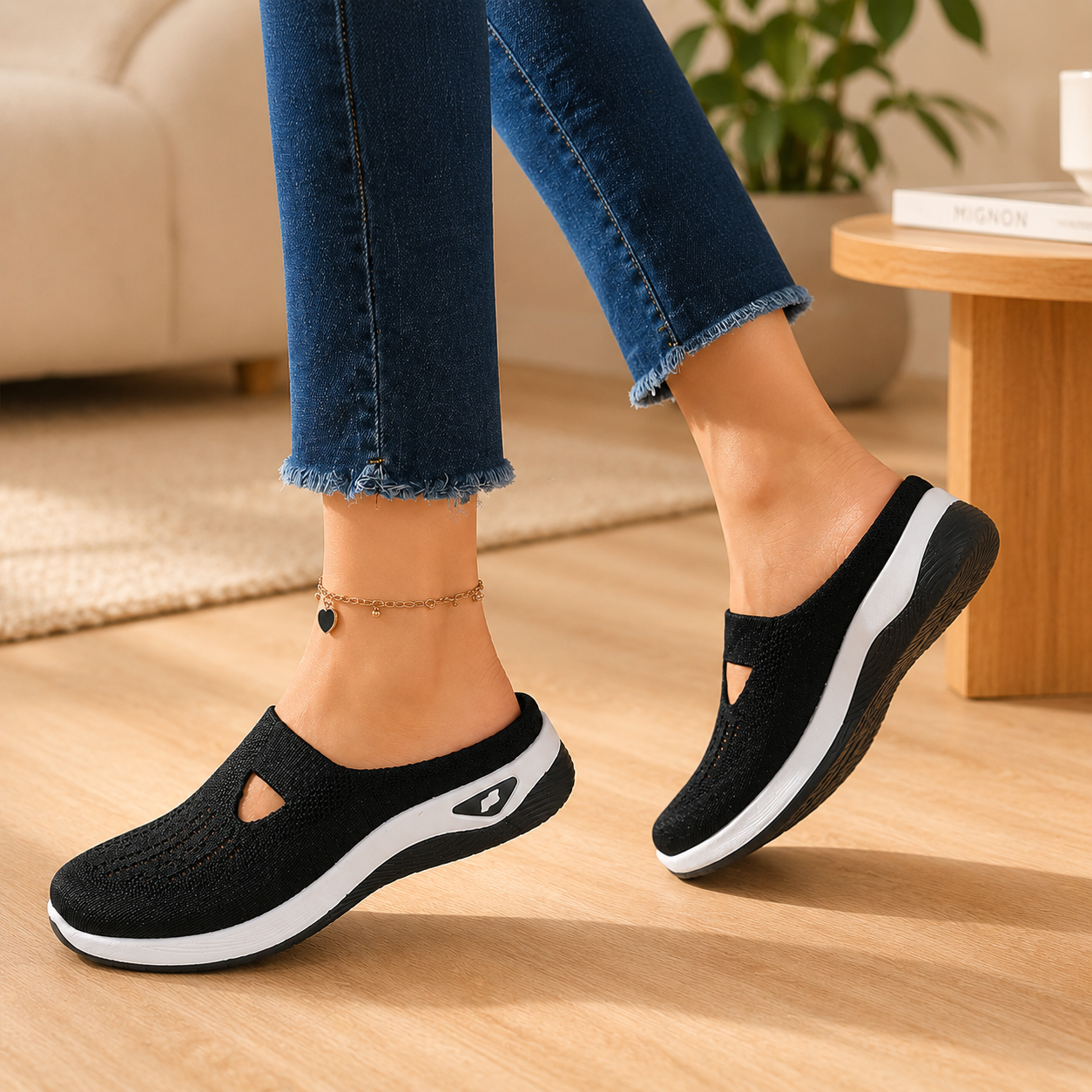 Airessa – Breathable Mesh Slip-On Mules with Cushioned Air Sole
