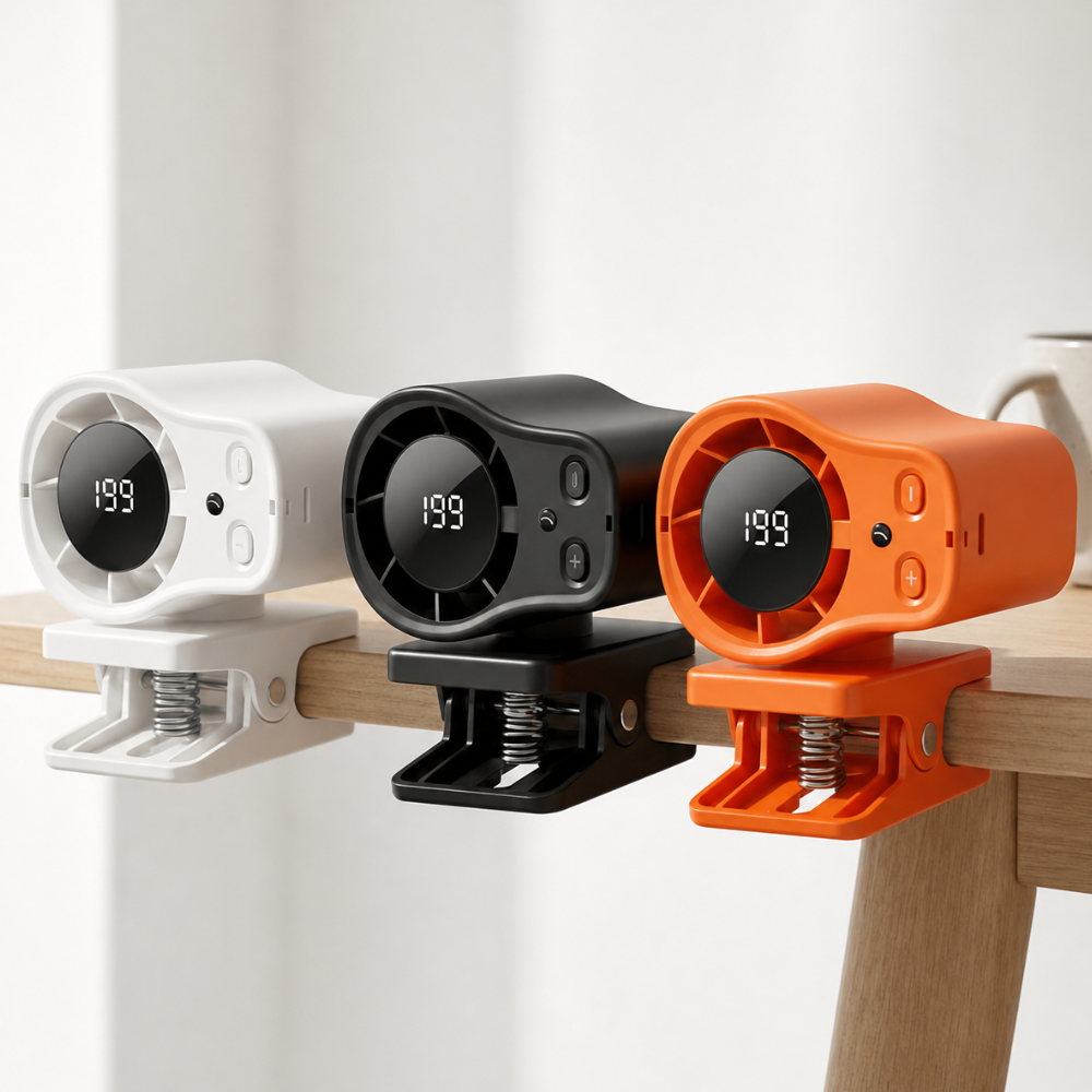 Coolnix – Portable Clip On Car Fan with LED Display