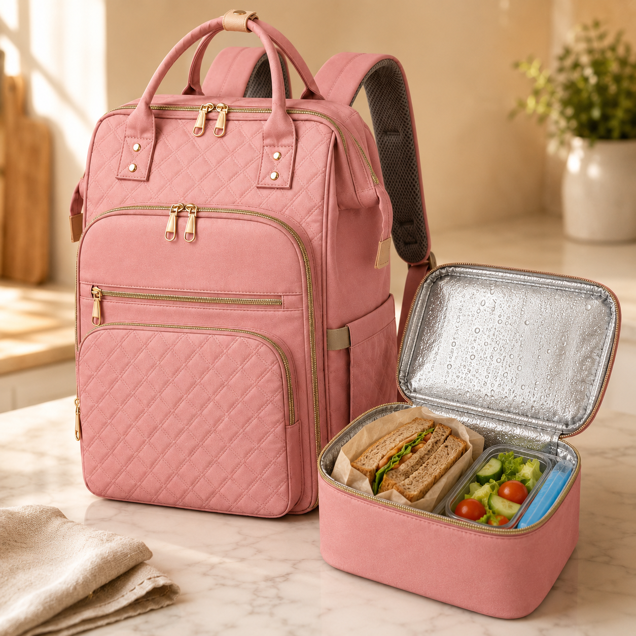 Carryla – Insulated Backpack with Lunch Box, Laptop Sleeve, Waterproof Oxford