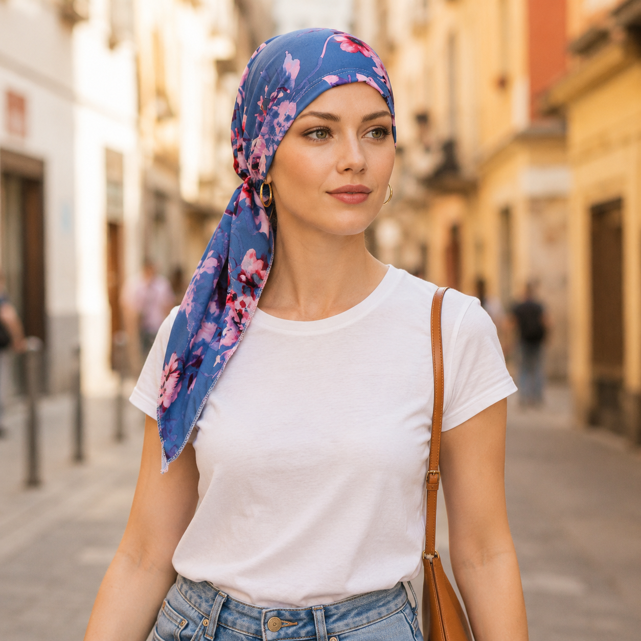 Florenza – Pre-Tied Floral Head Scarf Turban, Soft Elastic, 5 Prints