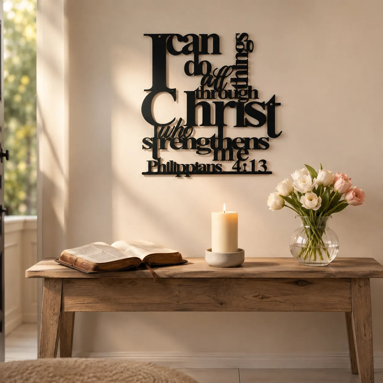 Graceline – Philippians 4:13 Layered Scripture Wall Art