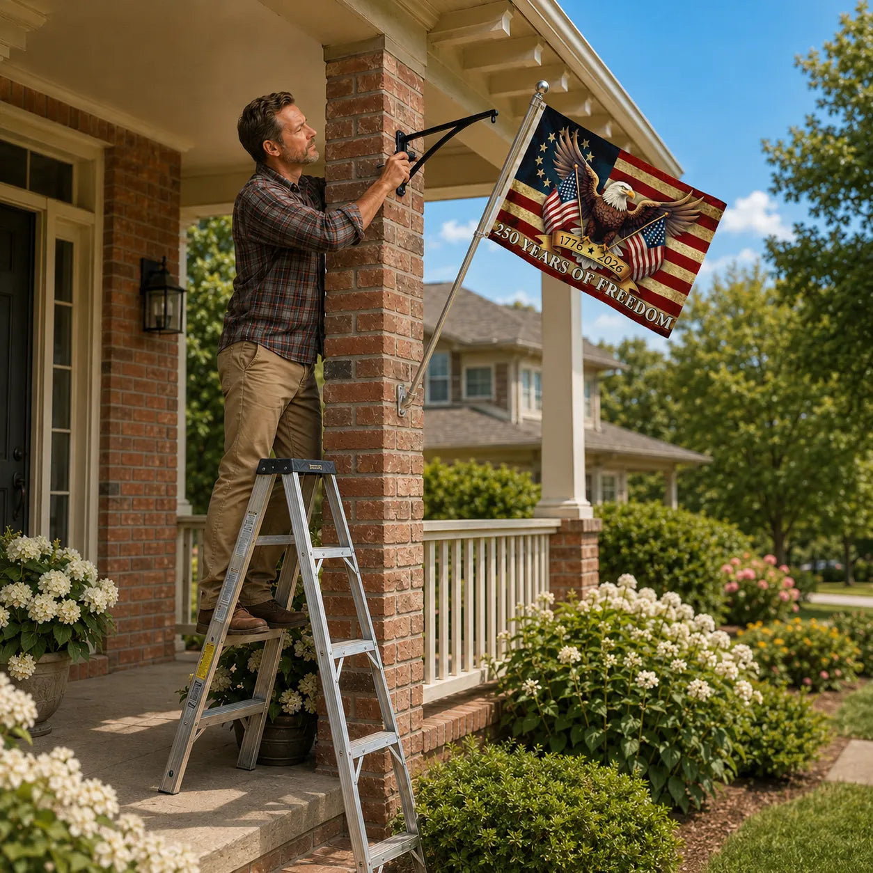 Eaglemark – 250 Years of Freedom American Flag, 1776-2026 Bald Eagle Betsy Ross Banner, Outdoor