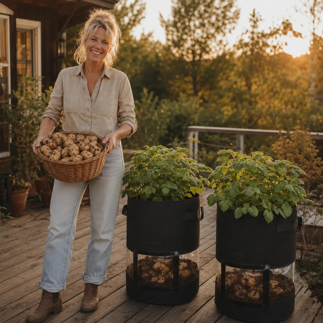 Growvia – Potato Grow Bag with Clear Harvest Window
