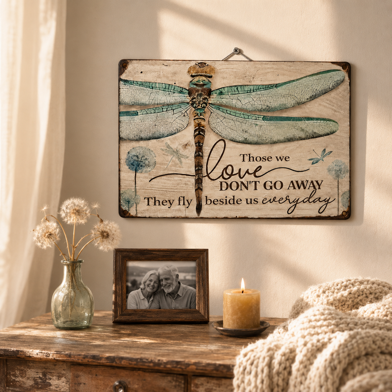 Lunavia – Dragonfly Memorial Plaque with Engraved Remembrance Quote