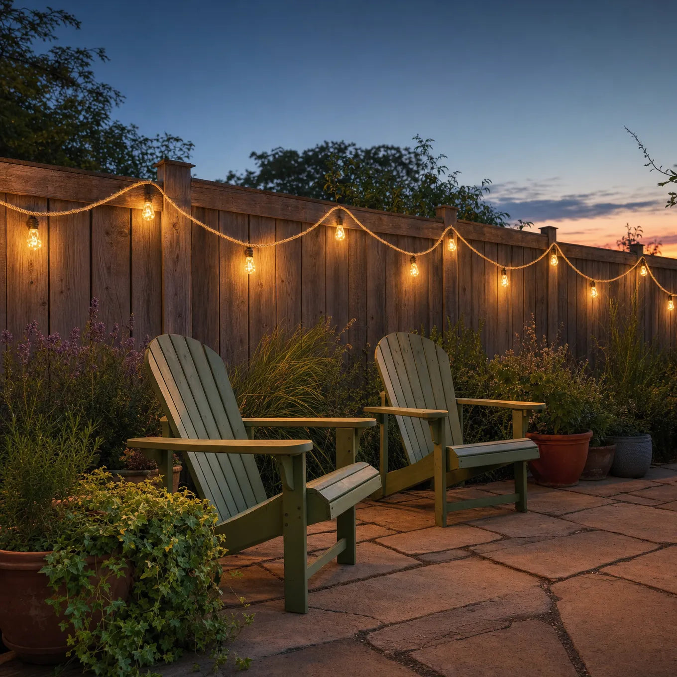 Glowvine – Solar Hemp Rope String Lights with Vintage LED Bulbs