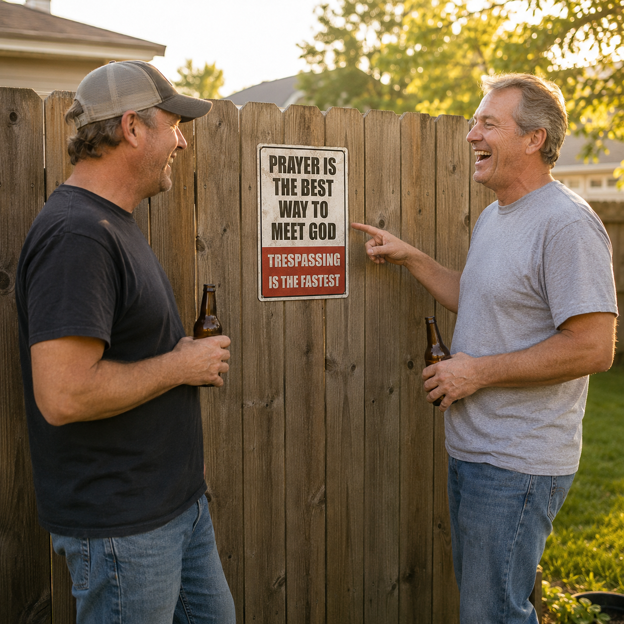 HolyGate – Funny Metal Warning Sign for Fence, Gate, Garage