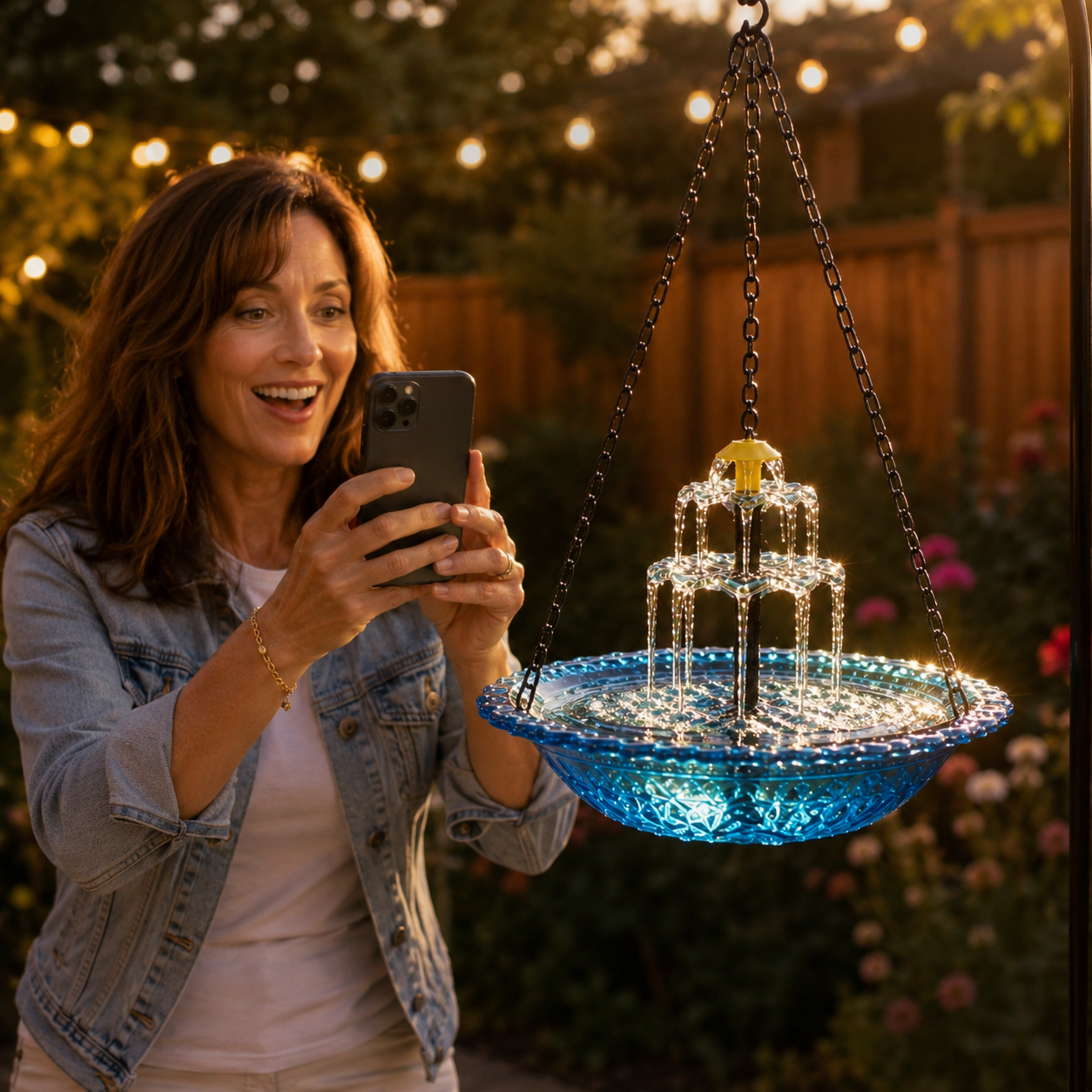 Avelora – Solar Hanging Bird Bath Fountain with Two-Tier Cascade