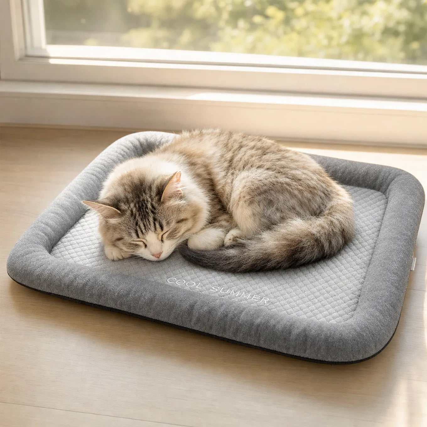 Coolaby – Ice Silk-look Pet Cooling Mat for Dogs and Cats, Padded Non-Slip Summer Bed
