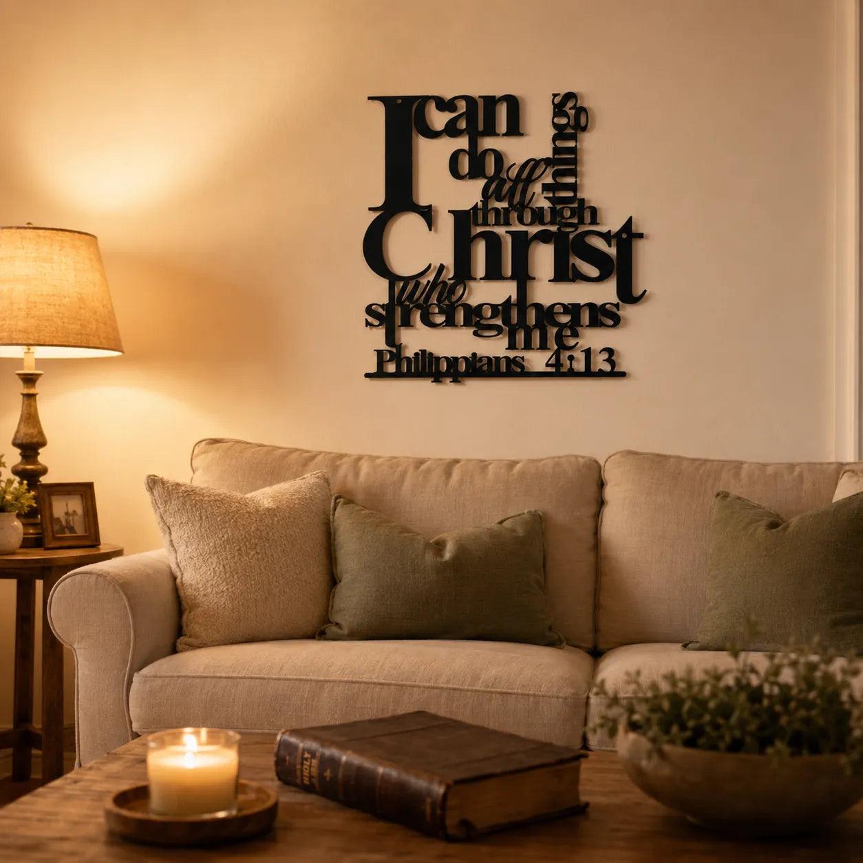 Graceline – Philippians 4:13 Layered Scripture Wall Art