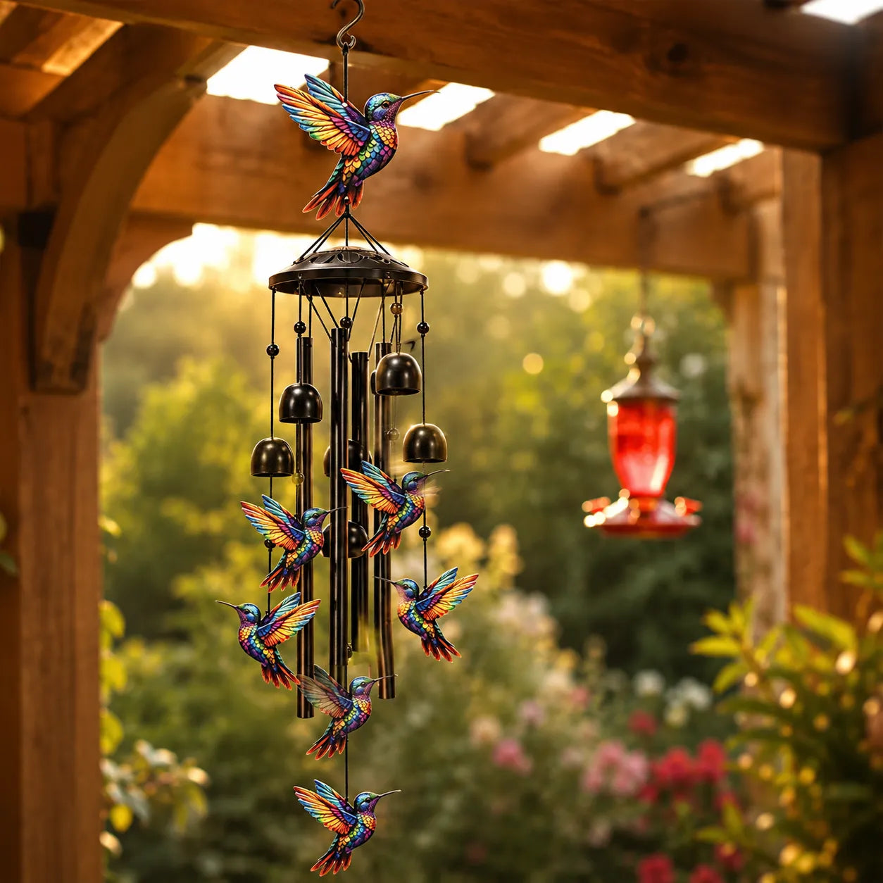 Birdsong – Rainbow Hummingbird Wind Chime for Garden, Patio & Porch