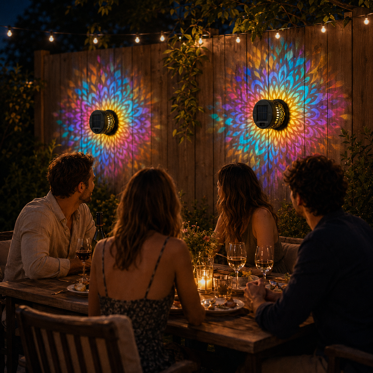 Lumara – Solar Mandala Wall Light Outdoor Garden Fence Projector