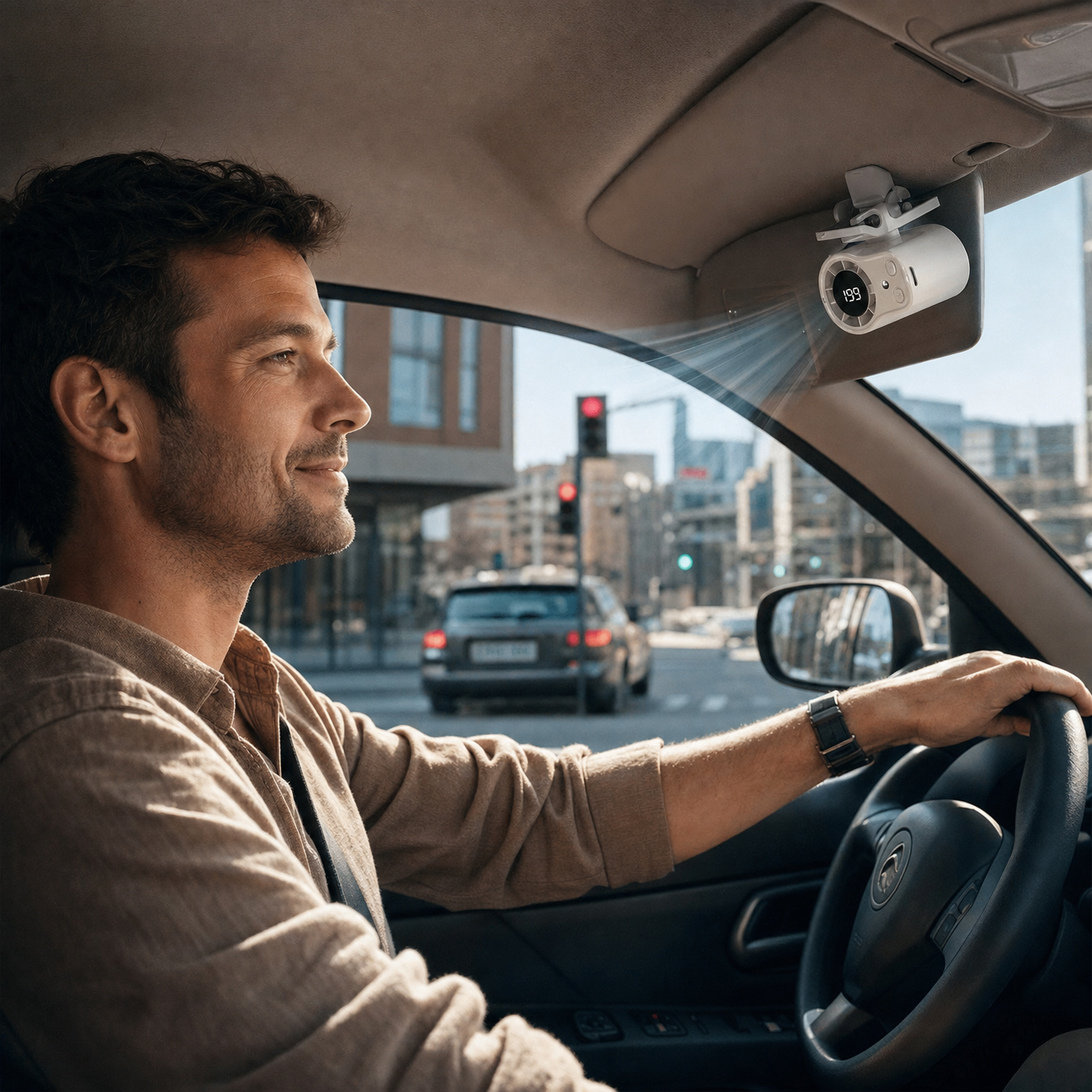 Coolnix – Portable Clip On Car Fan with LED Display