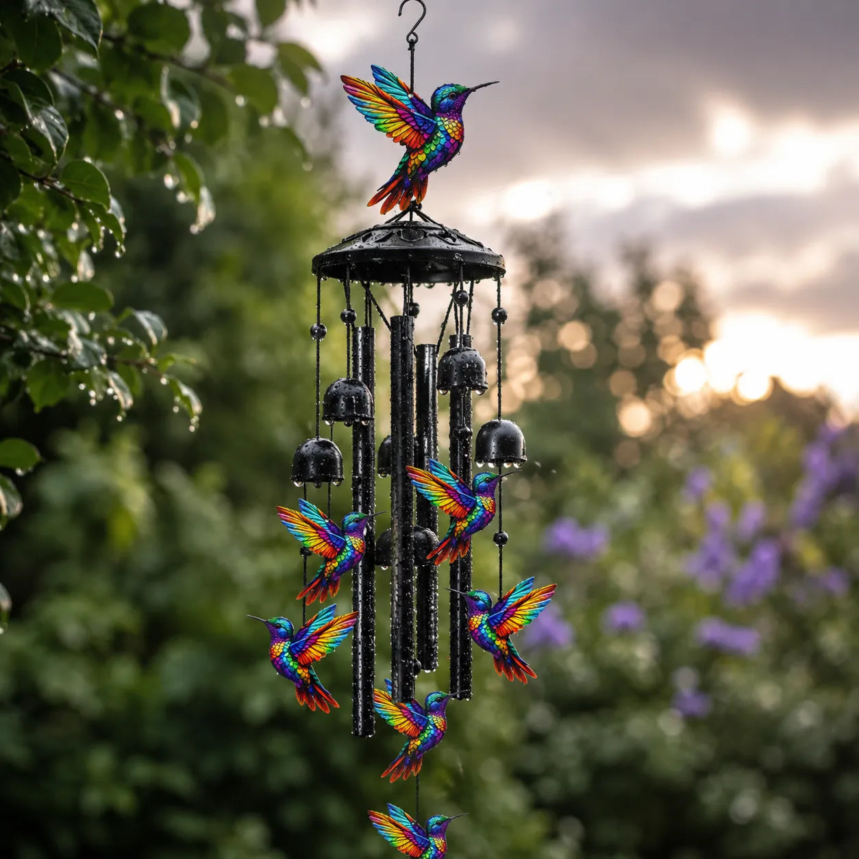 Birdsong – Rainbow Hummingbird Wind Chime for Garden, Patio & Porch
