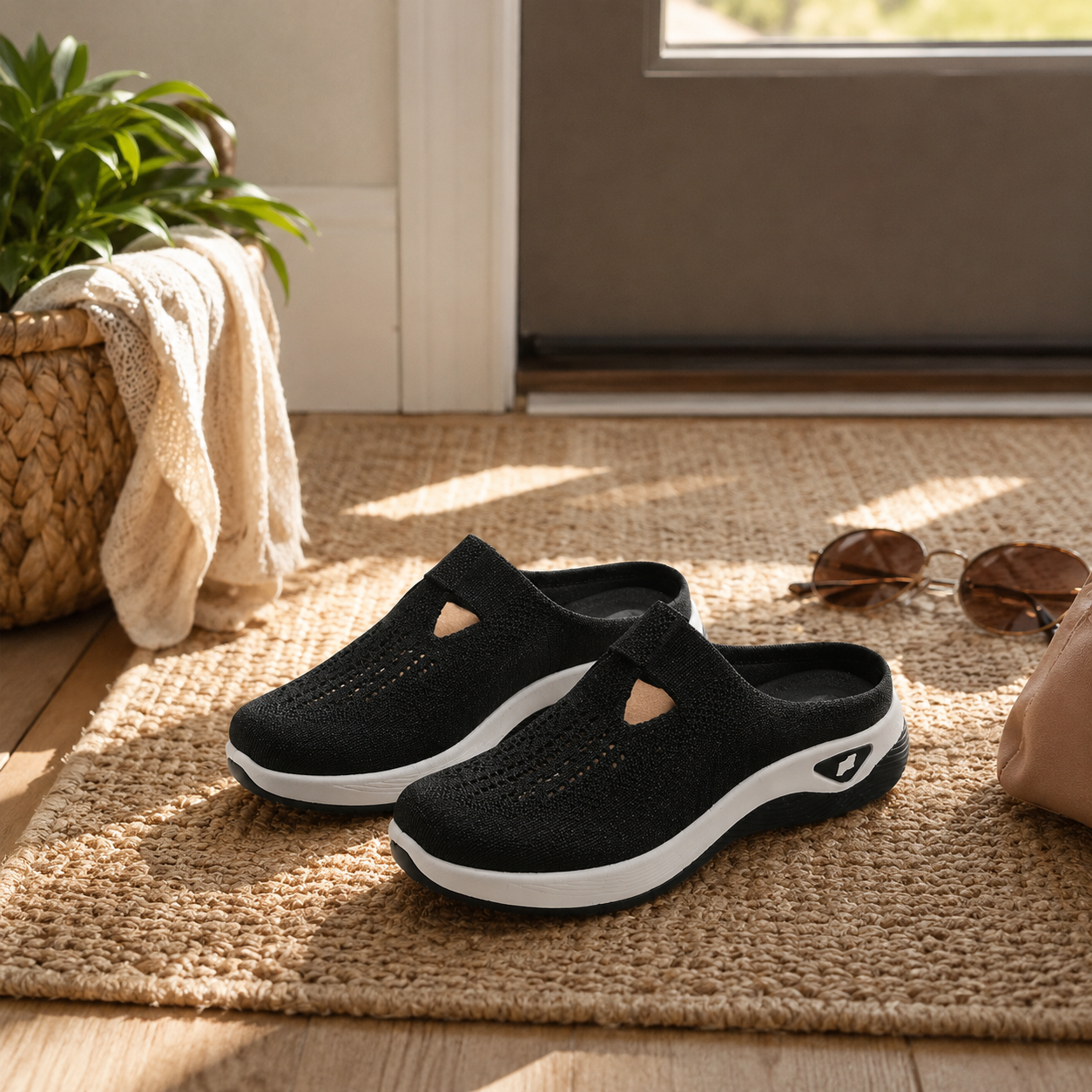 Airessa – Breathable Mesh Slip-On Mules with Cushioned Air Sole