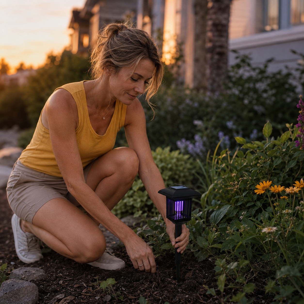 Lumora – Solar Mosquito Zapper Garden Stake Light, Weatherproof Outdoor Bug Killer Lamp