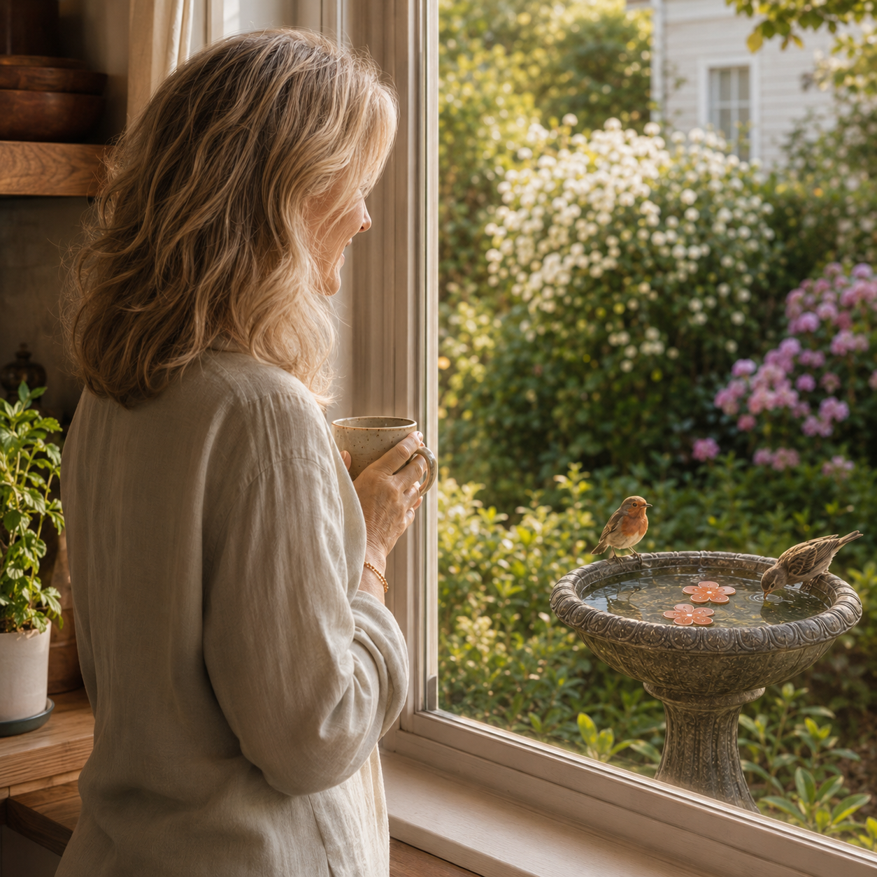 Bloomara – Pure Copper Bird Bath Purifier Disc, Algae Control Flower