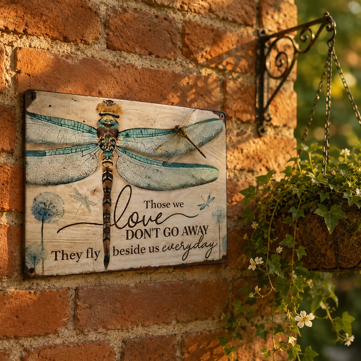 Lunavia – Dragonfly Memorial Plaque with Engraved Remembrance Quote