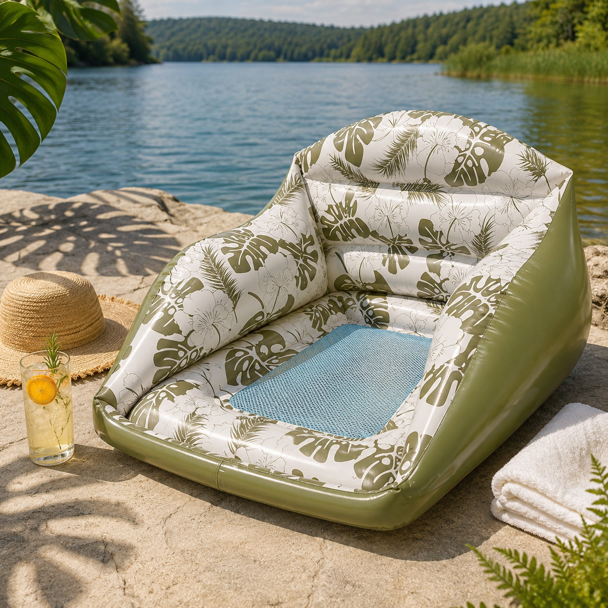 Lounara – U Shaped Inflatable Pool Float Chair with Cooling Mesh Seat